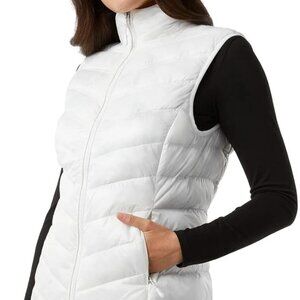 White Zip Up Puffer Vest